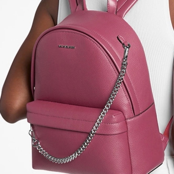 NWT Michael Kors Raspberry Medium Slater Backpack - Picture 11 of 11